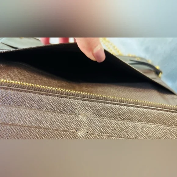 Louis Vuitton Bag Damier Porte Feuilla Long Zipper Crossbody Wallet Wrislet - Picture 6 of 14